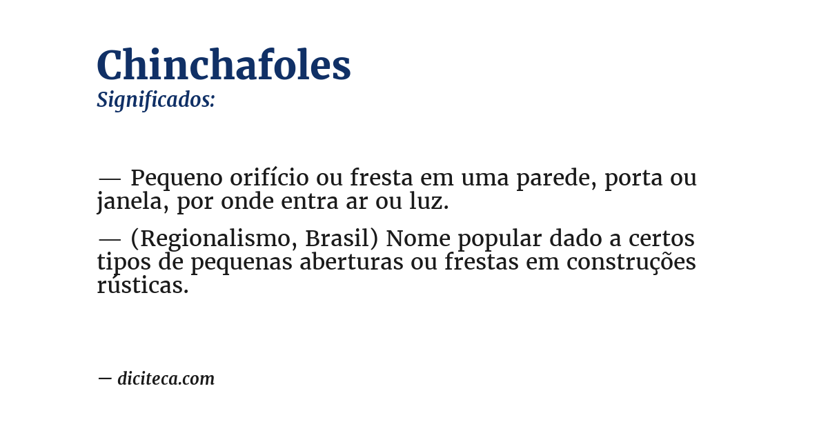 Significado de chinchafoles