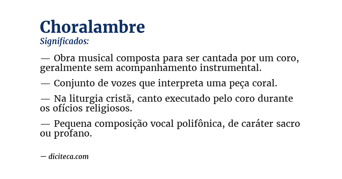 Significado de choralambre