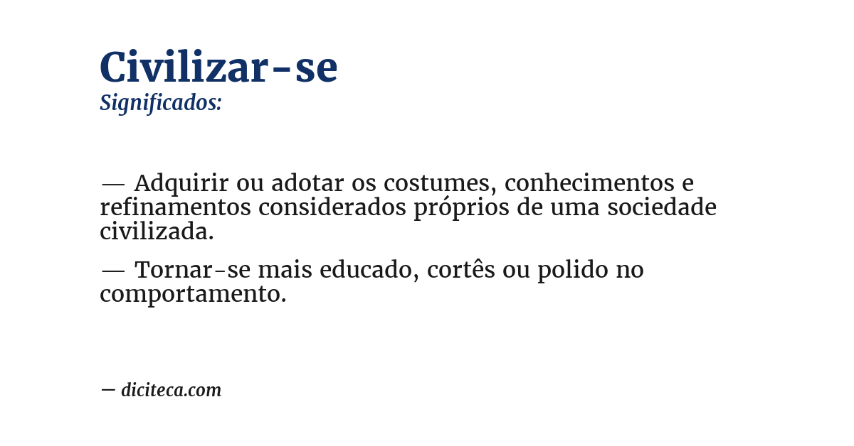 Significado de civilizar-se