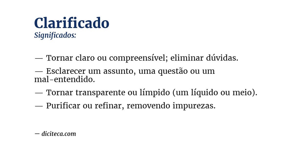Significado de clarificado