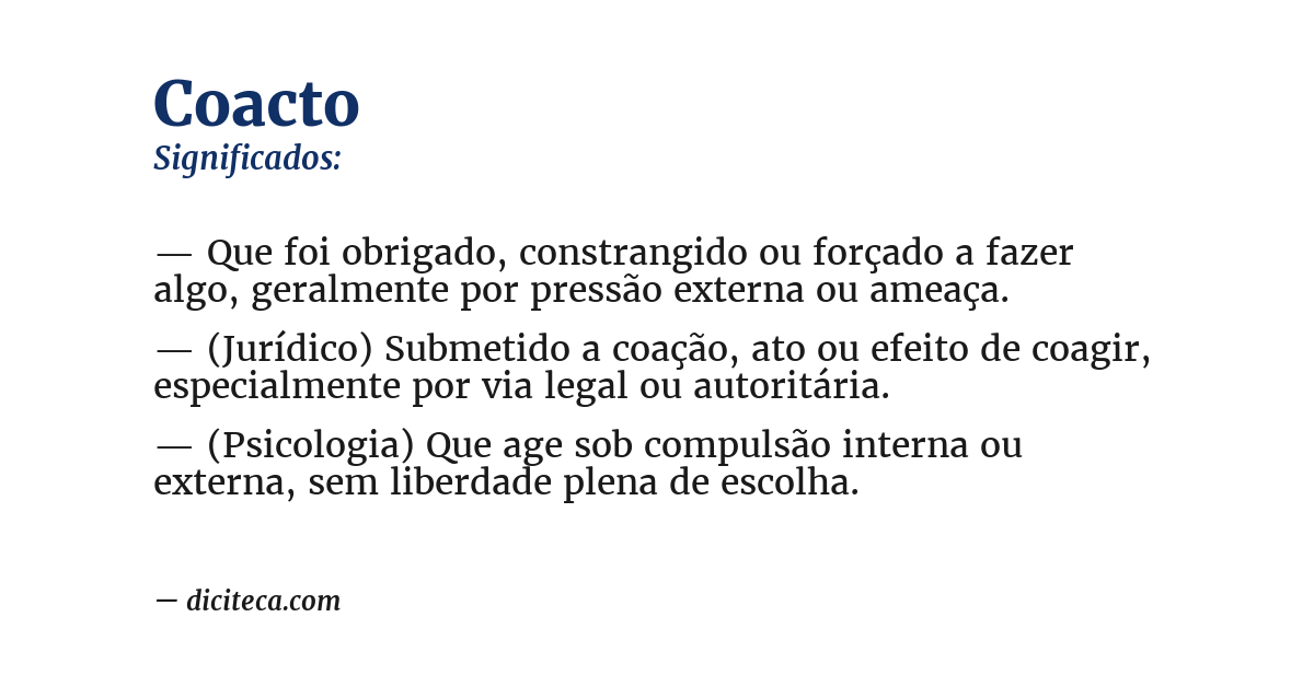 Significado de coacto