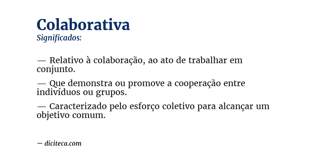 Significado de colaborativa