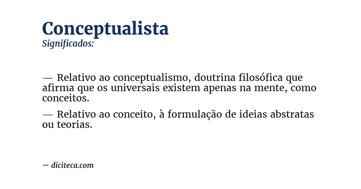 Significado de conceptualista
