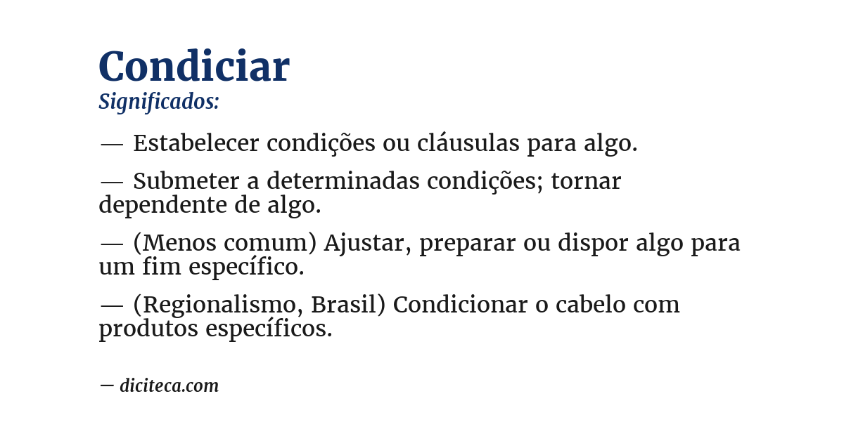 Significado de condiciar