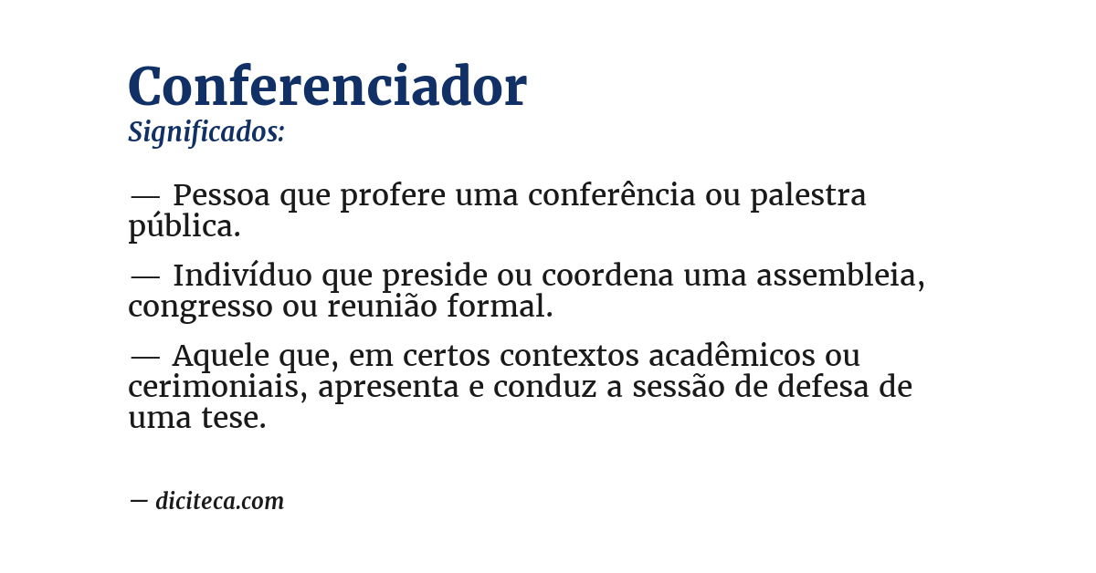 Significado de conferenciador