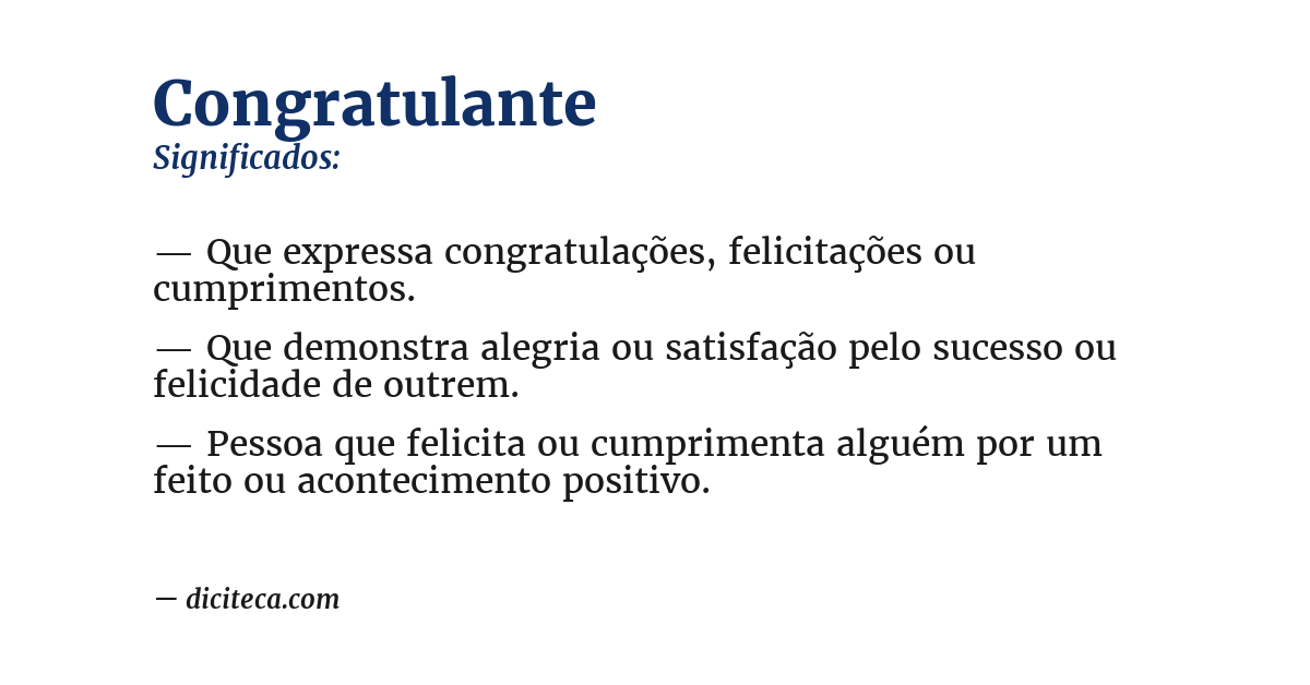Significado de congratulante