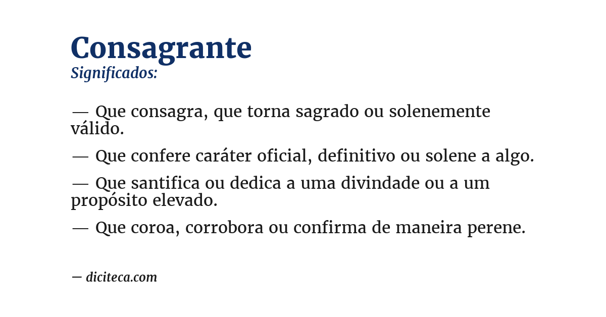 Significado de consagrante