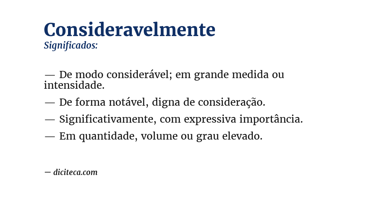 Significado de consideravelmente