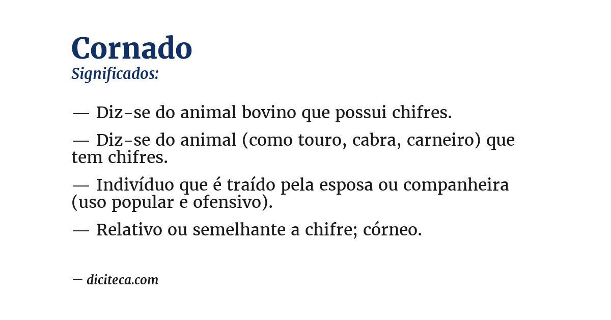 Significado de cornado