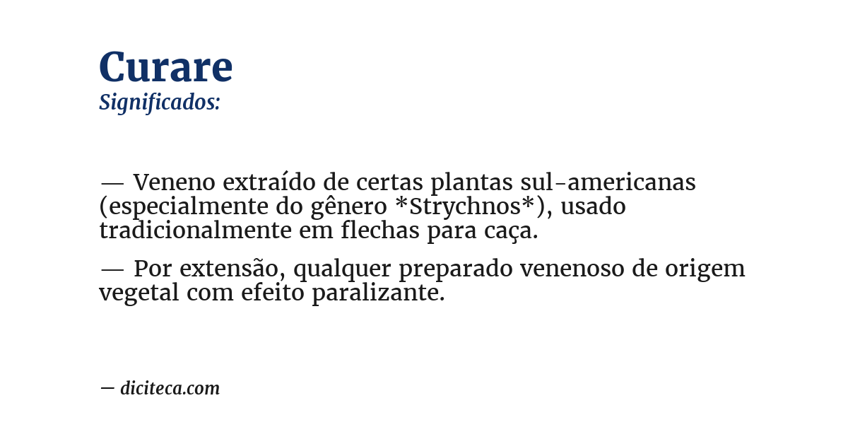 Significado de curare