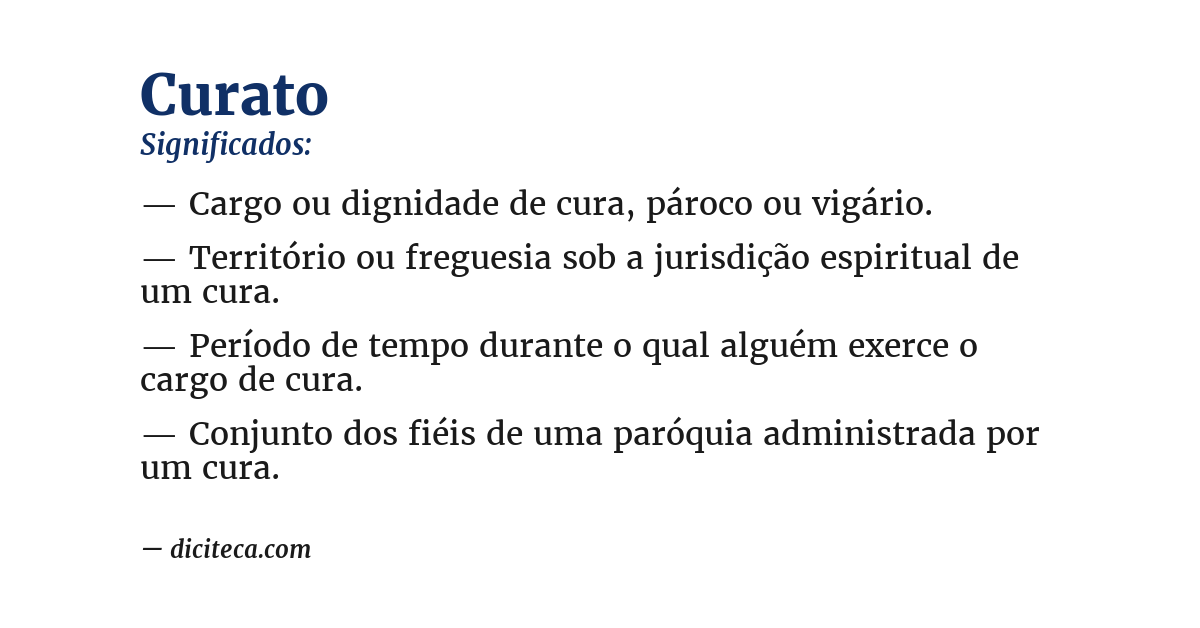 Significado de curato
