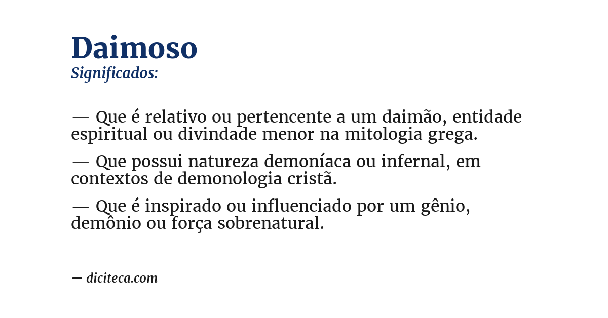 Significado de daimoso