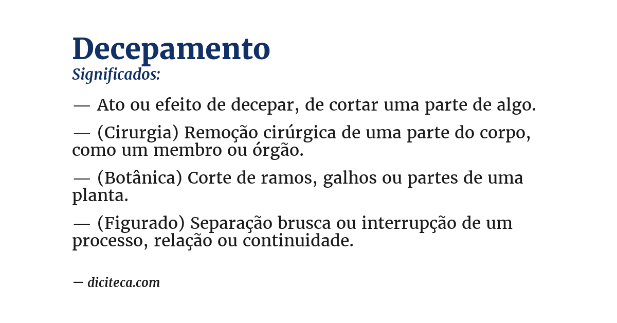 Significado de decepamento
