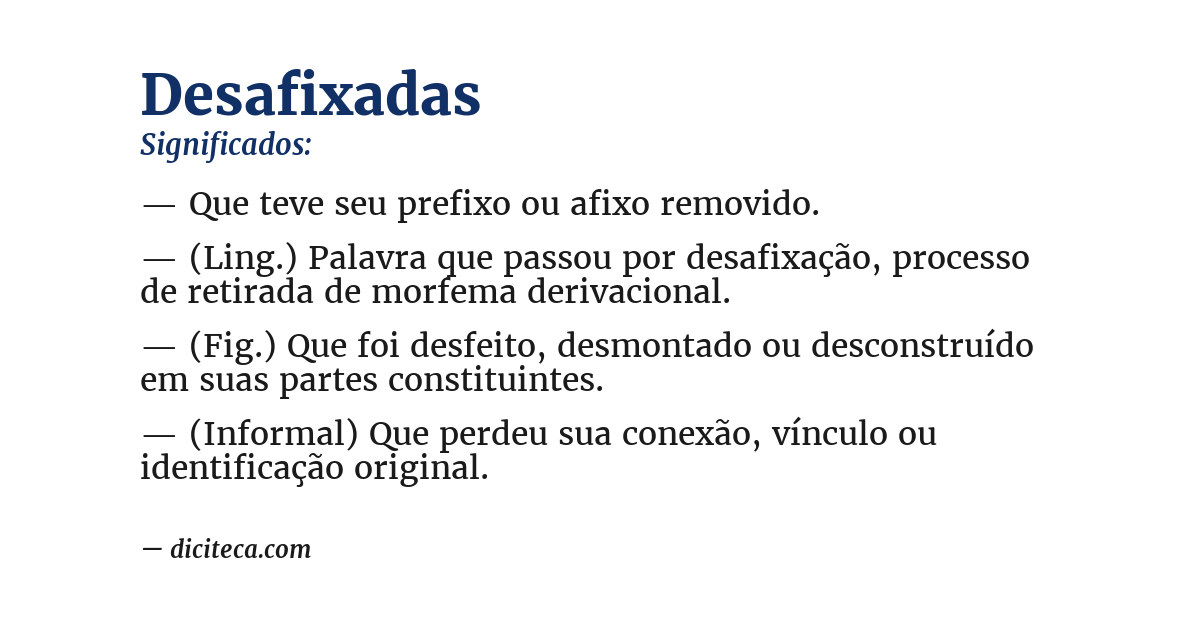 Significado de desafixadas