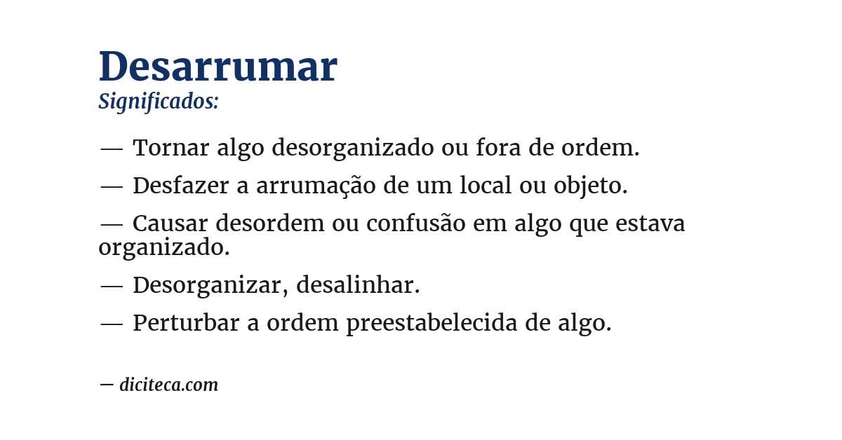 Significado de desarrumar