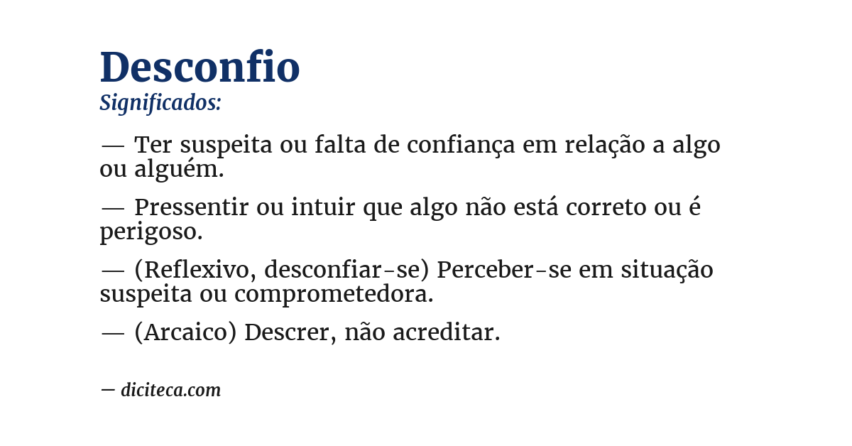 Significado de desconfio