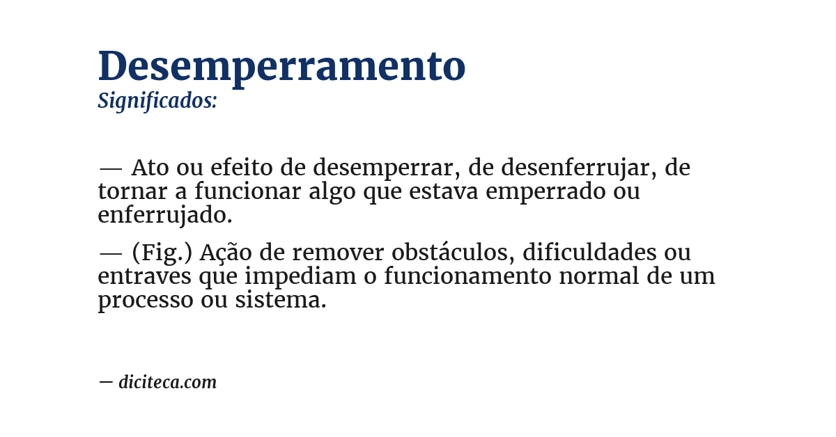 Significado de desemperramento