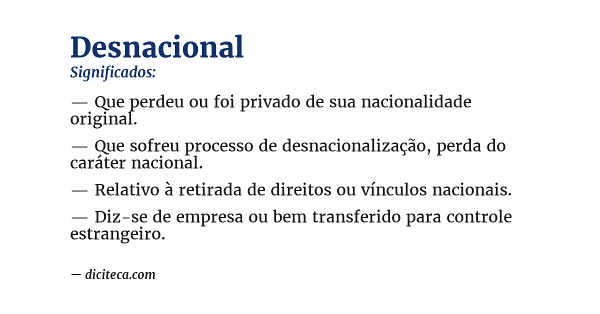 Significado de desnacional