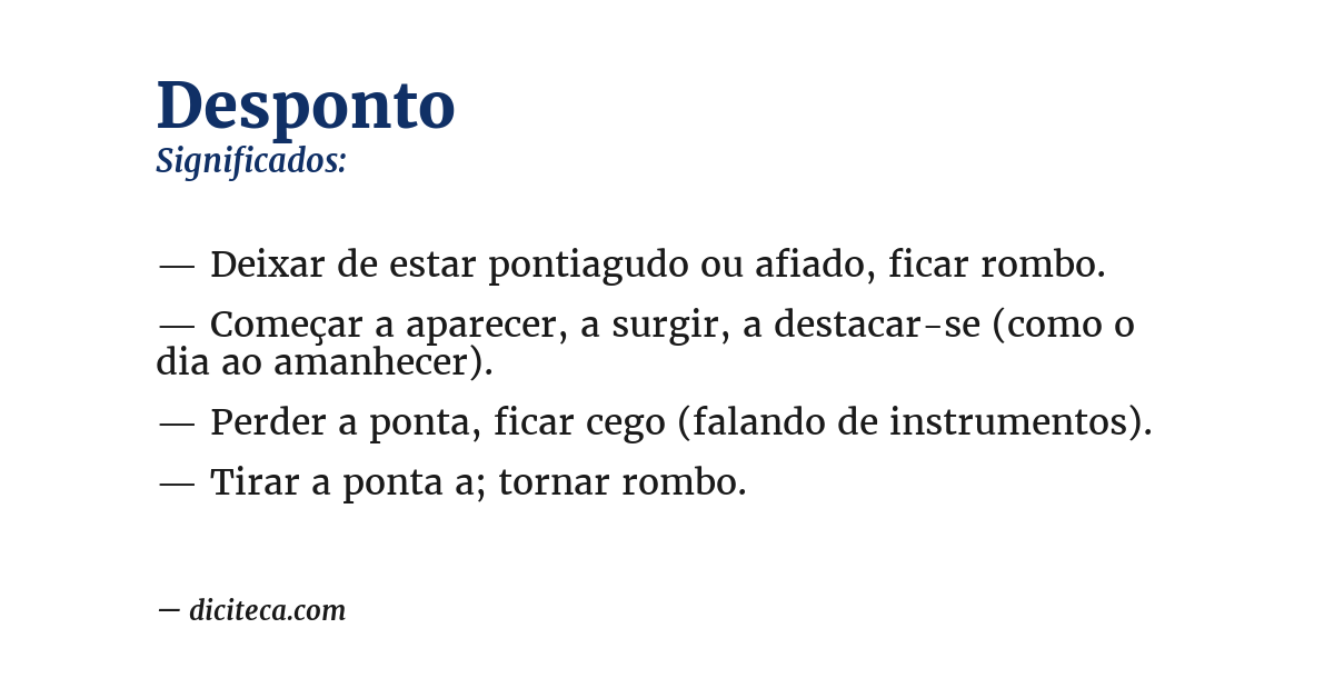 Significado de desponto