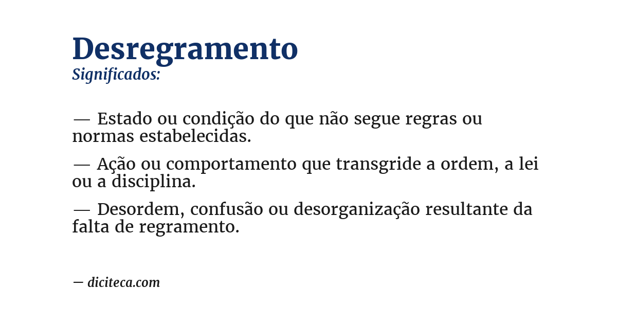 Significado de desregramento