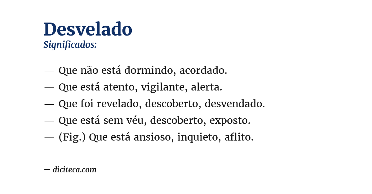 Significado de desvelado