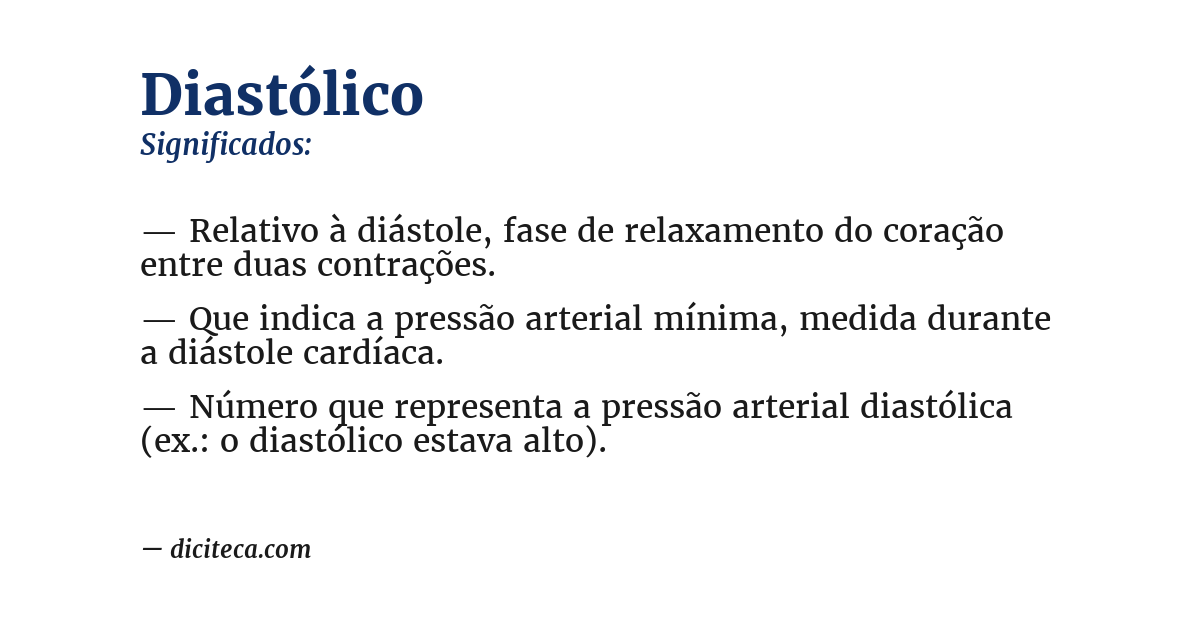 Significado de diastólico