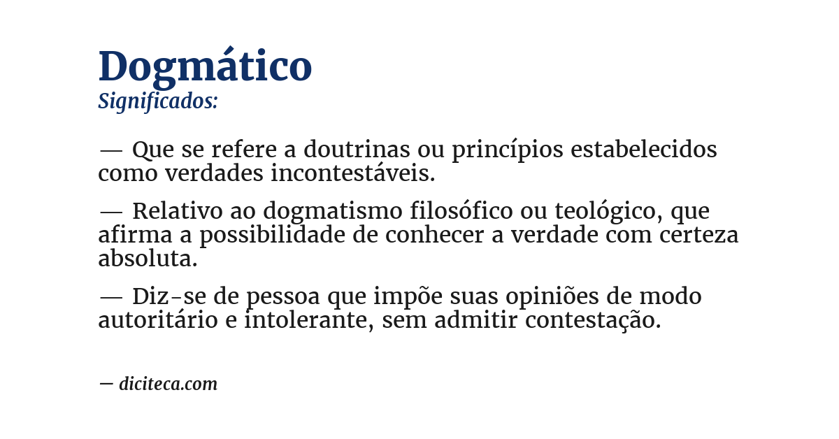 Significado de dogmático