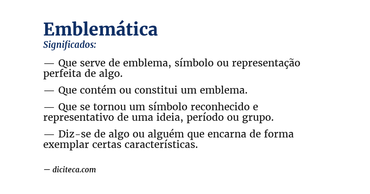 Significado de emblemática