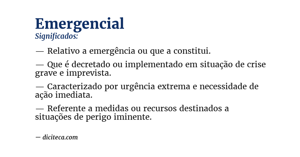 Significado de emergencial
