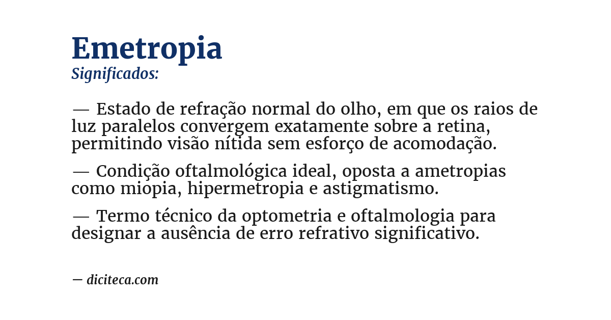 Significado de emetropia