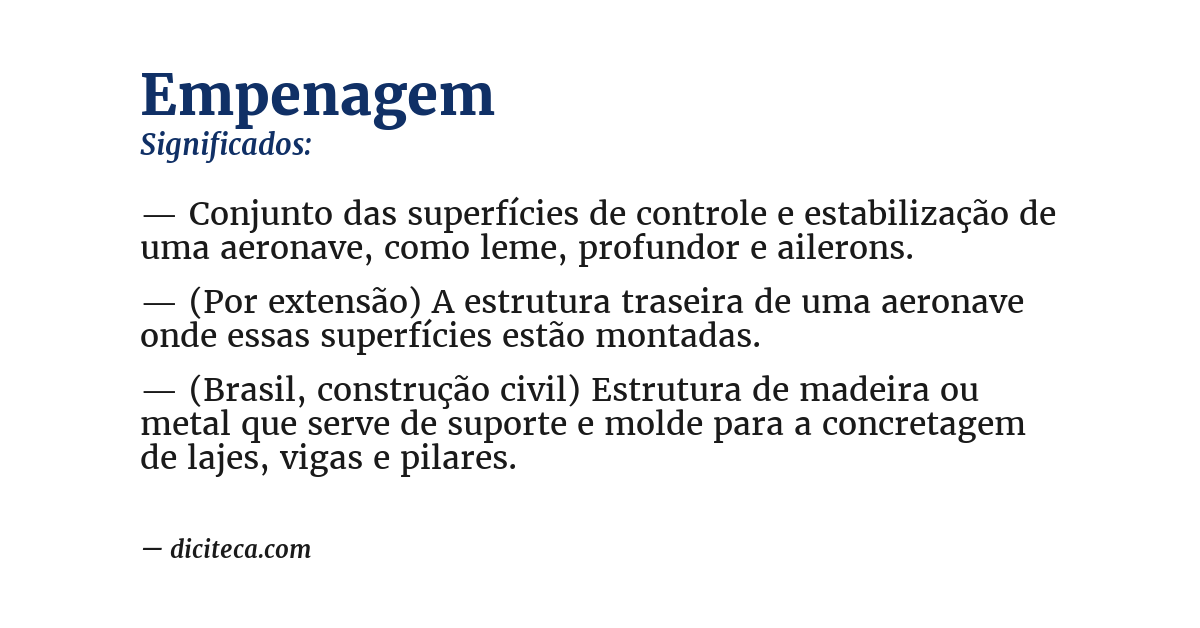 Significado de empenagem
