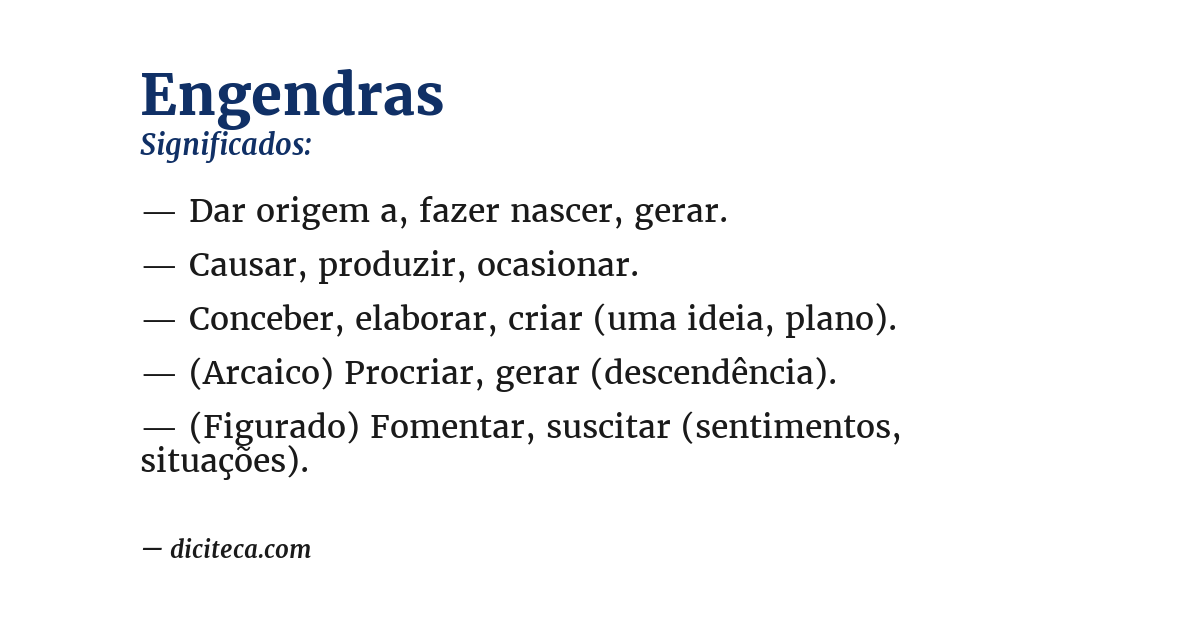 Significado de engendras