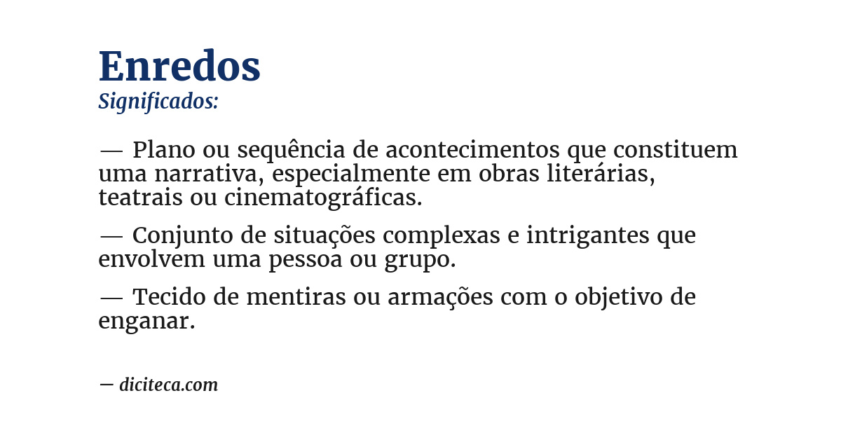Significado de enredos