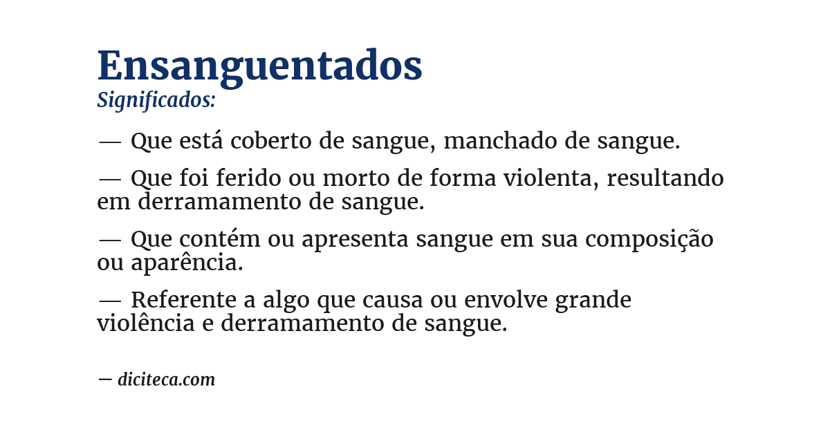Significado de ensanguentados