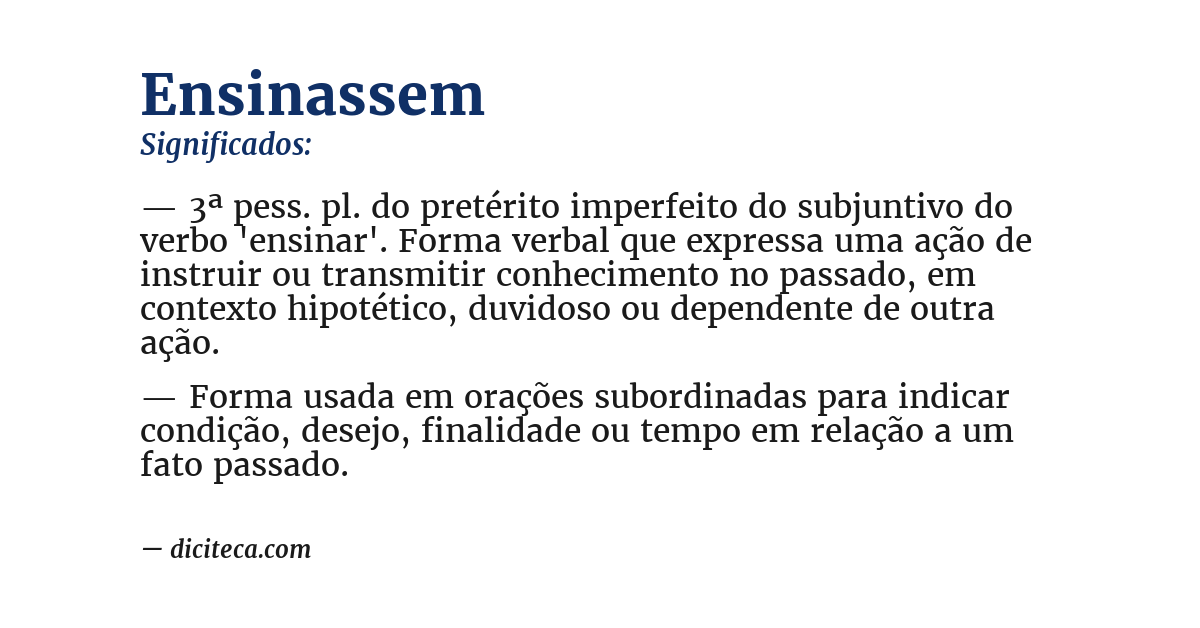 Significado de ensinassem