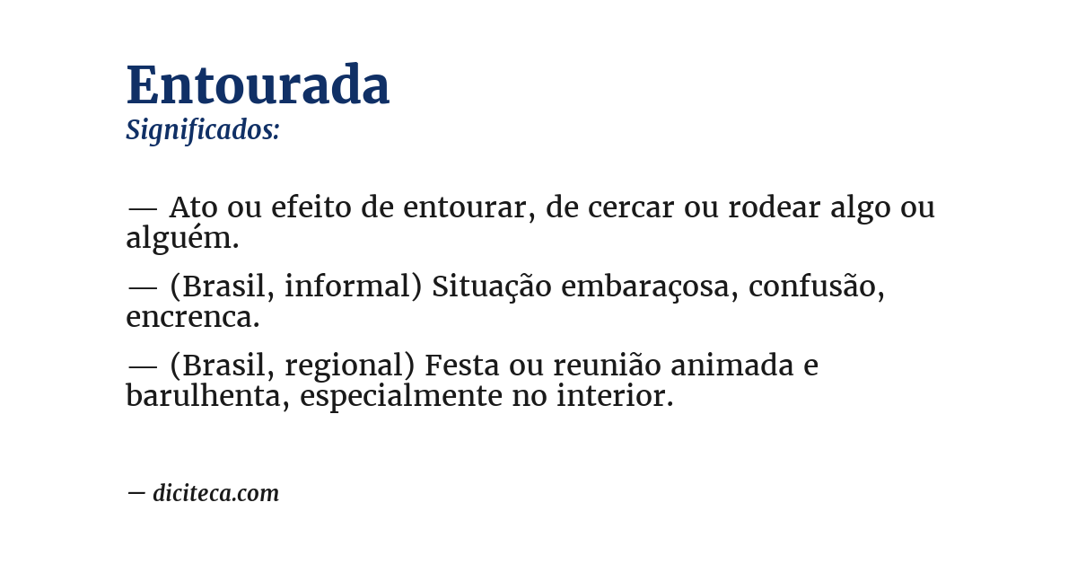 Significado de entourada