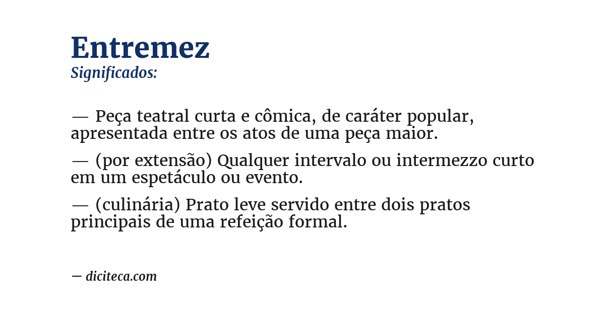 Significado de entremez