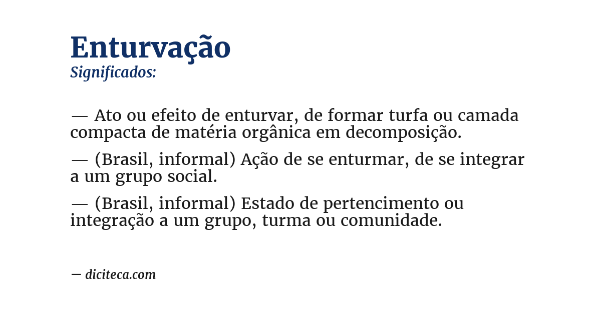 Significado de enturvação