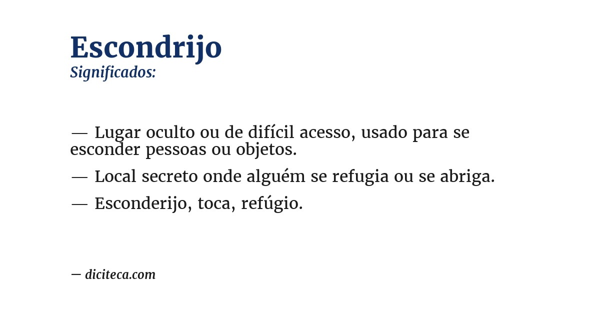 Significado de escondrijo