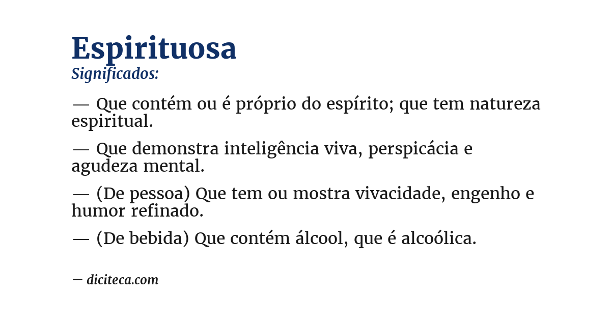 Significado de espirituosa