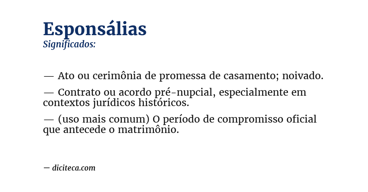 Significado de esponsálias
