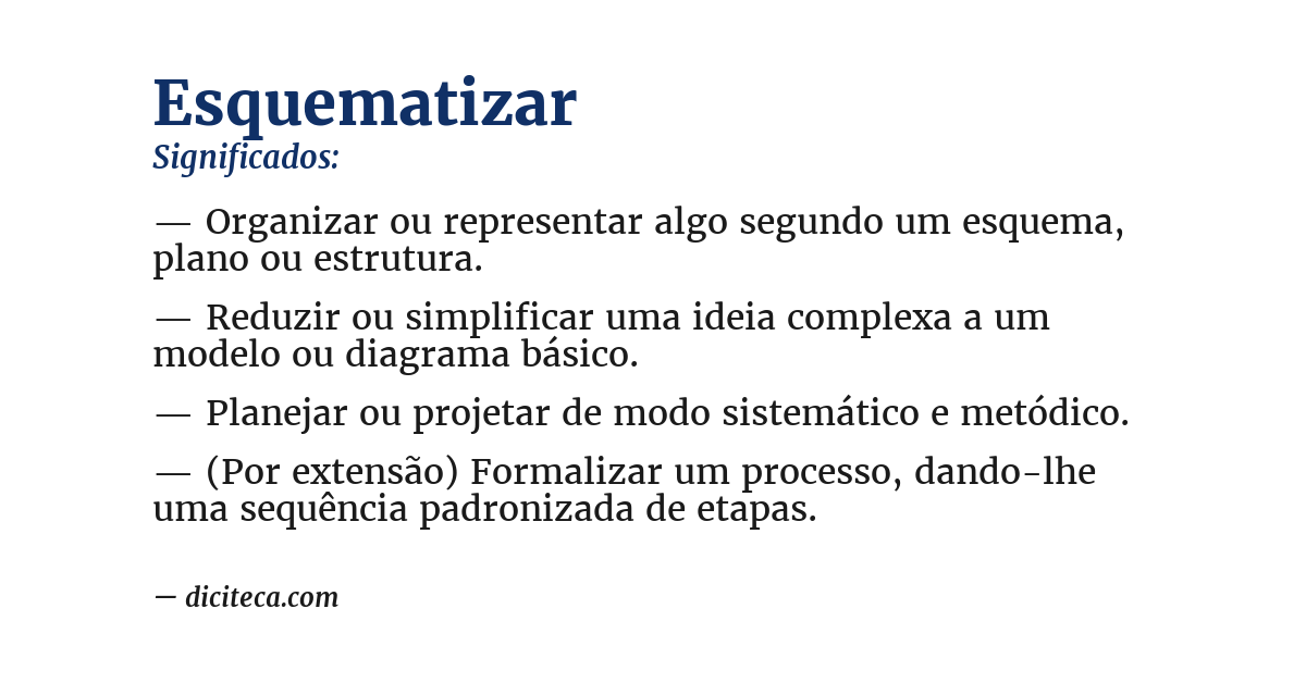 Significado de esquematizar