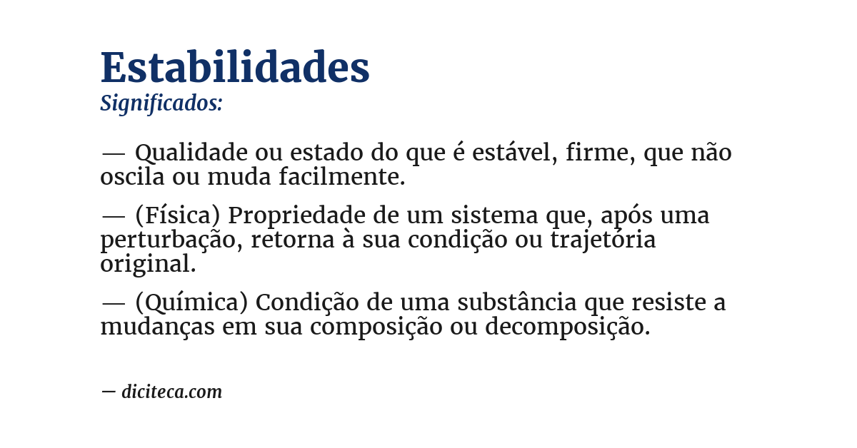 Significado de estabilidades