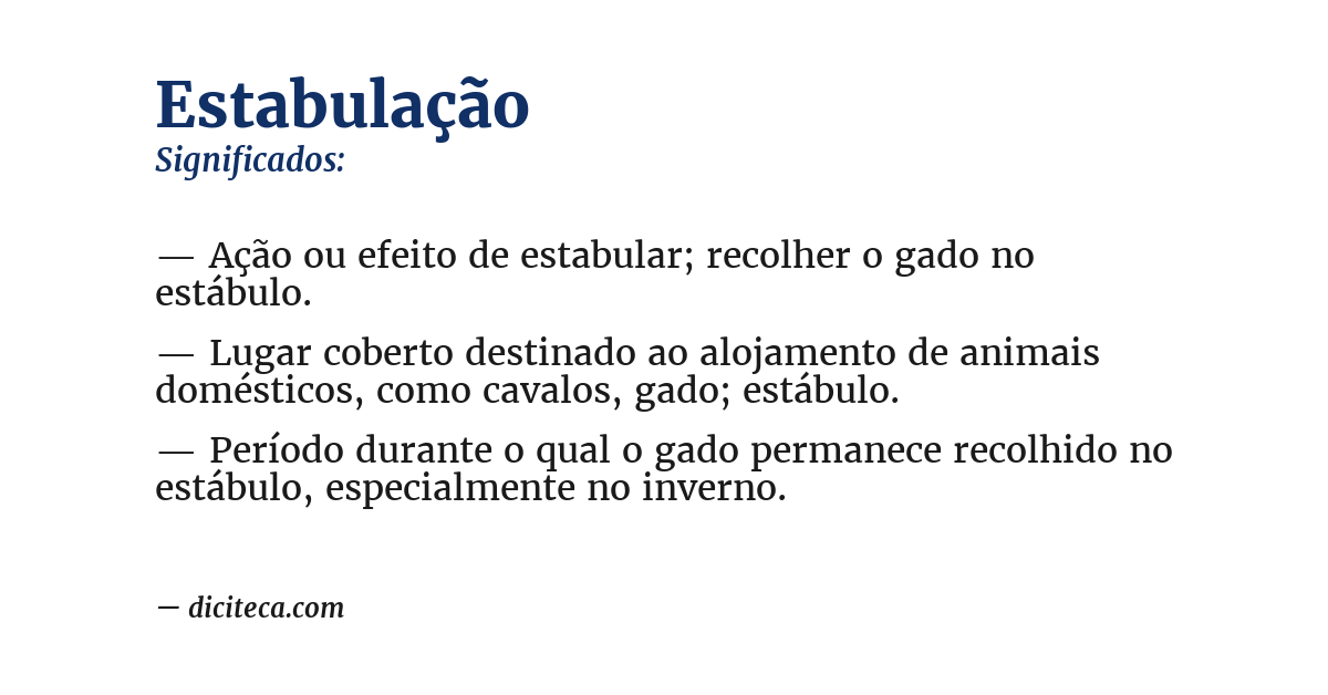 Significado de estabulação