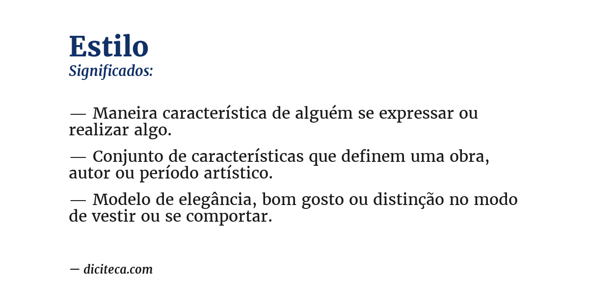 Significado de estilo