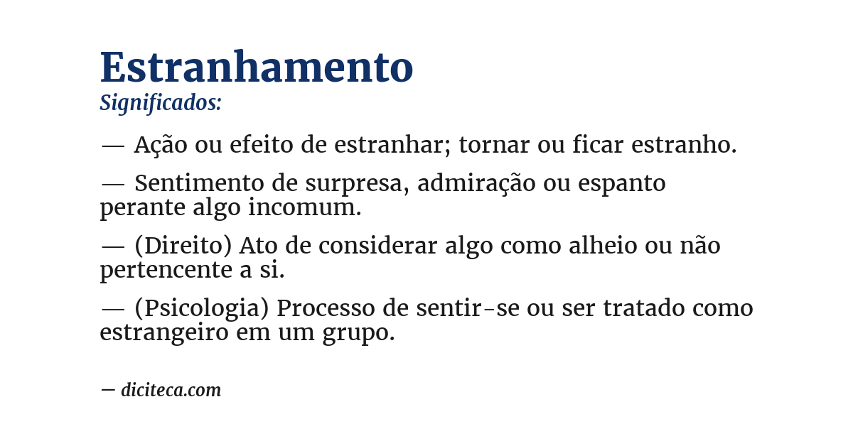 Significado de estranhamento