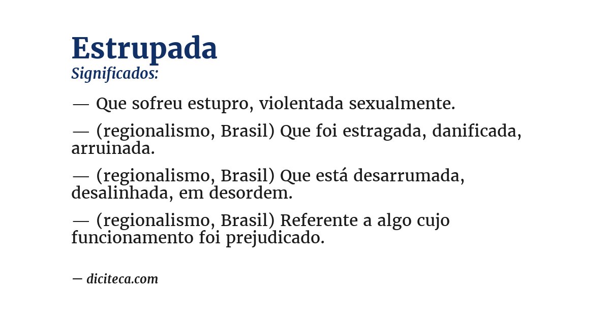 Significado de estrupada