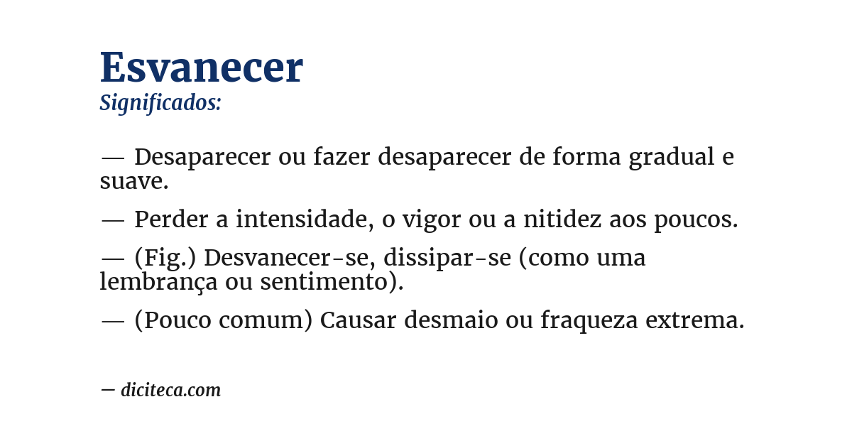 Significado de esvanecer