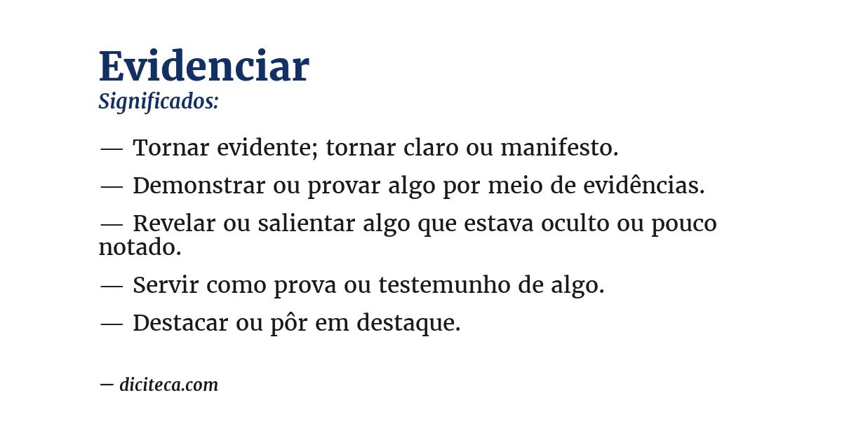 Significado de evidenciar