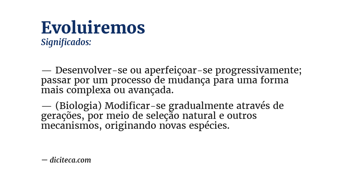 Significado de evoluiremos
